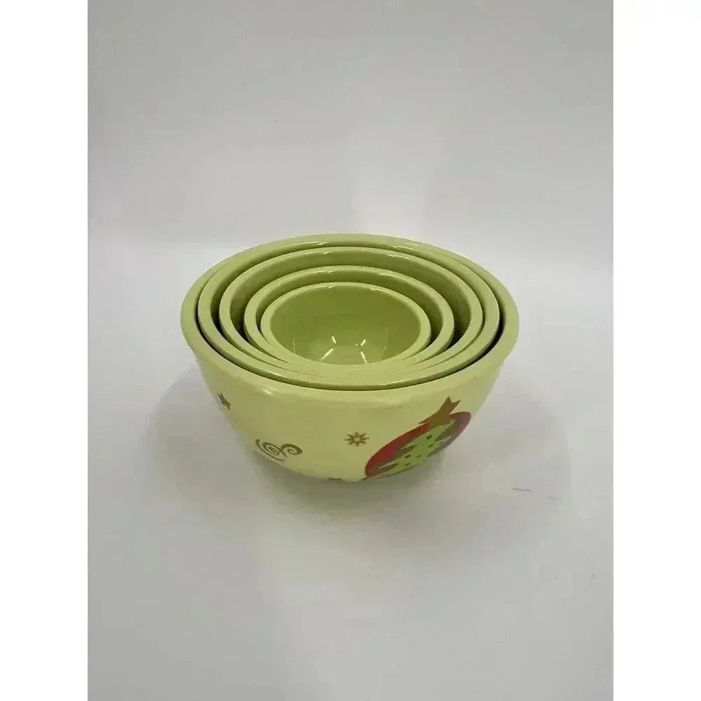 5 pc set green Melamine Measuring Cups Christmas Tree measures 1/8 c - 2 c EUC